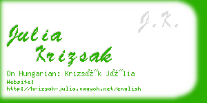 julia krizsak business card